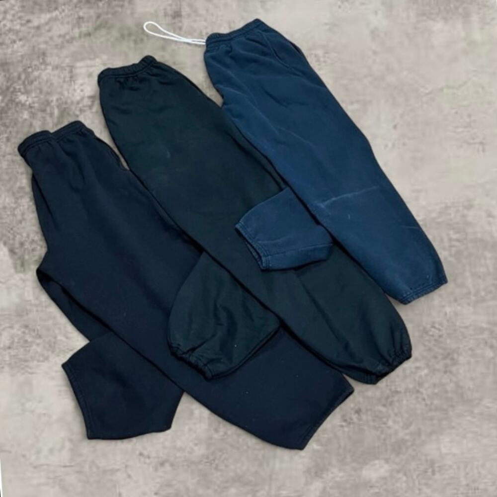 Jerzees FOTL Sweatpants Lot Black L XL Bundle Vintage Lot of 3 Blank Joggers